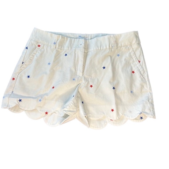 Crown & ivy Shelby shorts, white with red & blue stars, size 4 - Picture 2 of 9